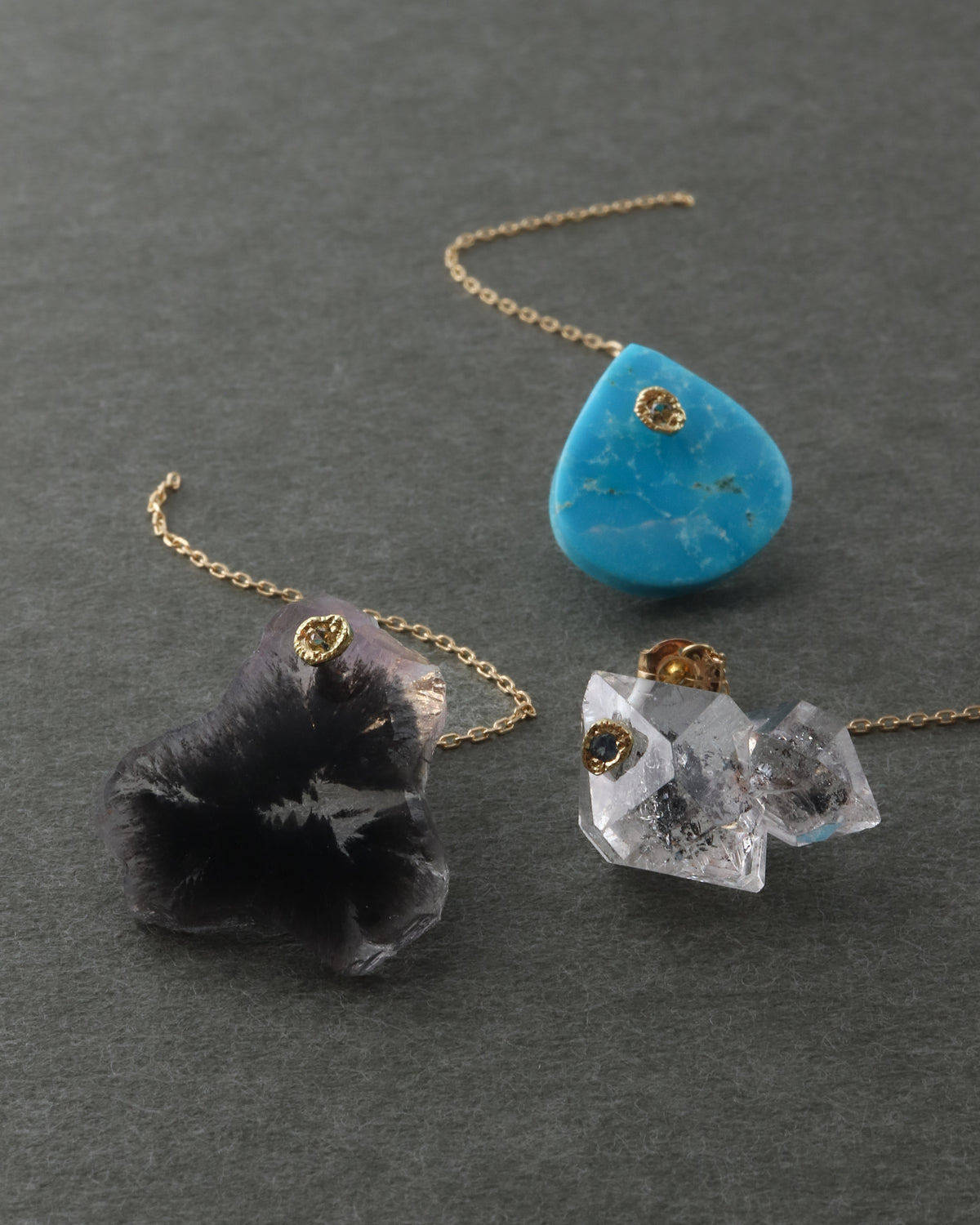 Flat Pierced Earring  - Turquoise -