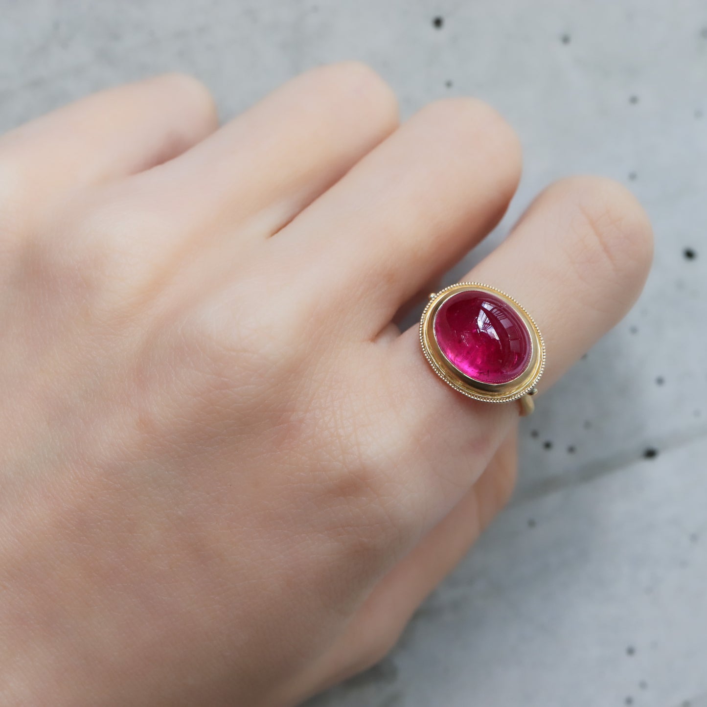 Column Ring - Rubellite -