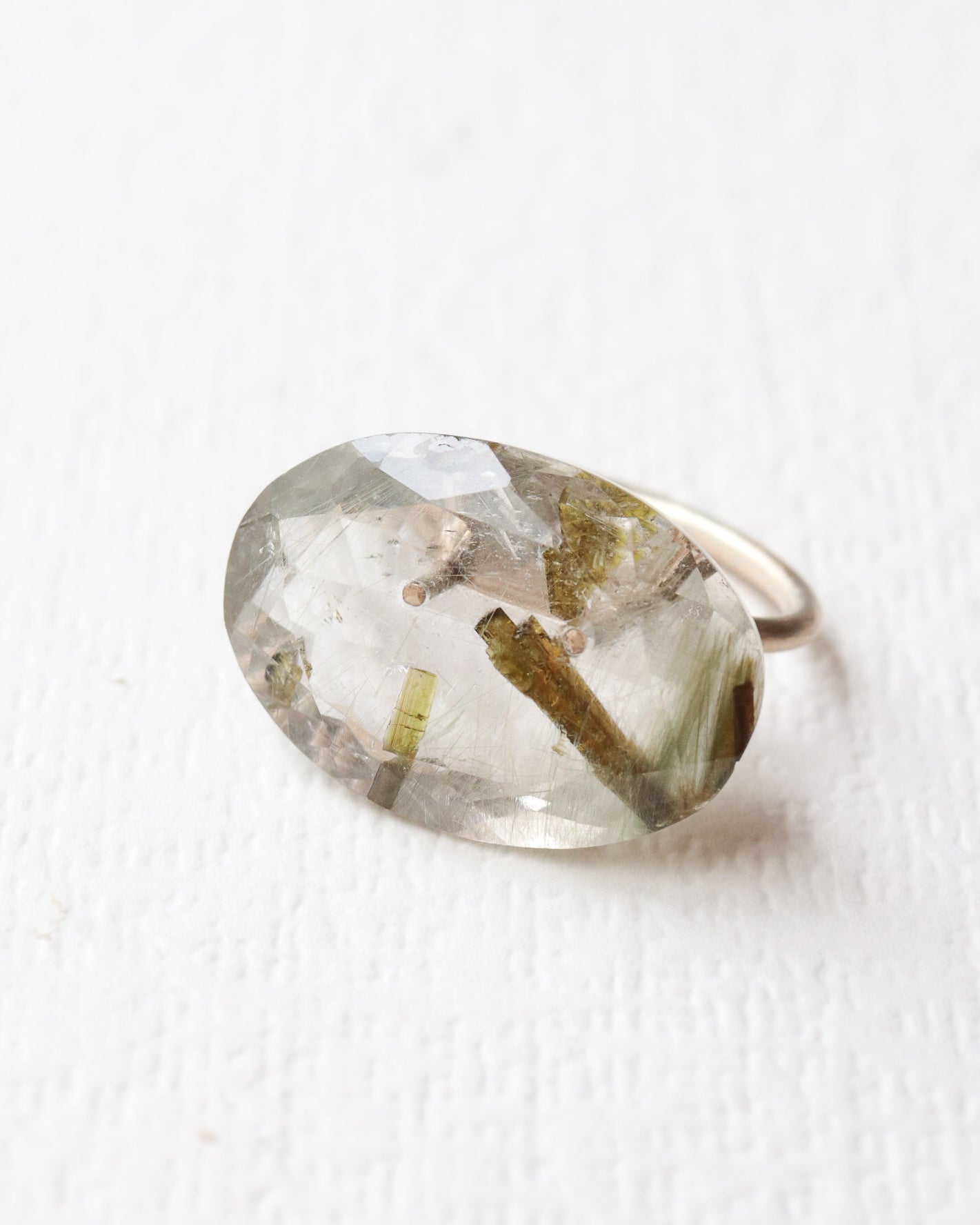 Stone Ear Cuff - Copper Rutilated Quartz -