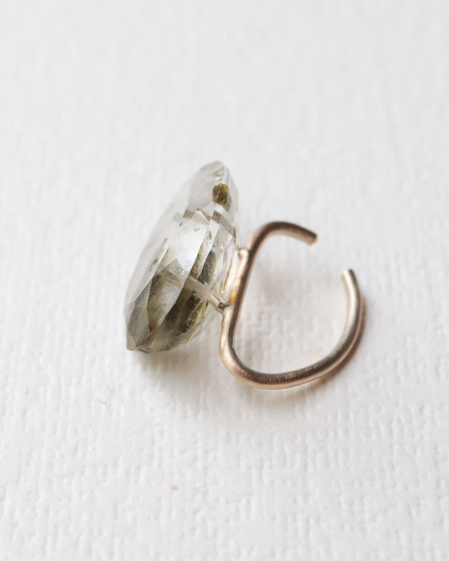 Stone Ear Cuff - Copper Rutilated Quartz -