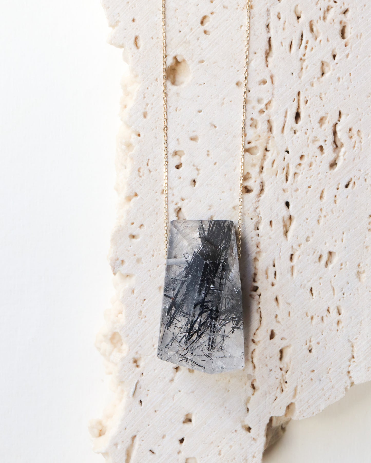 Rock Necklace - Tourmalinated Quartz -