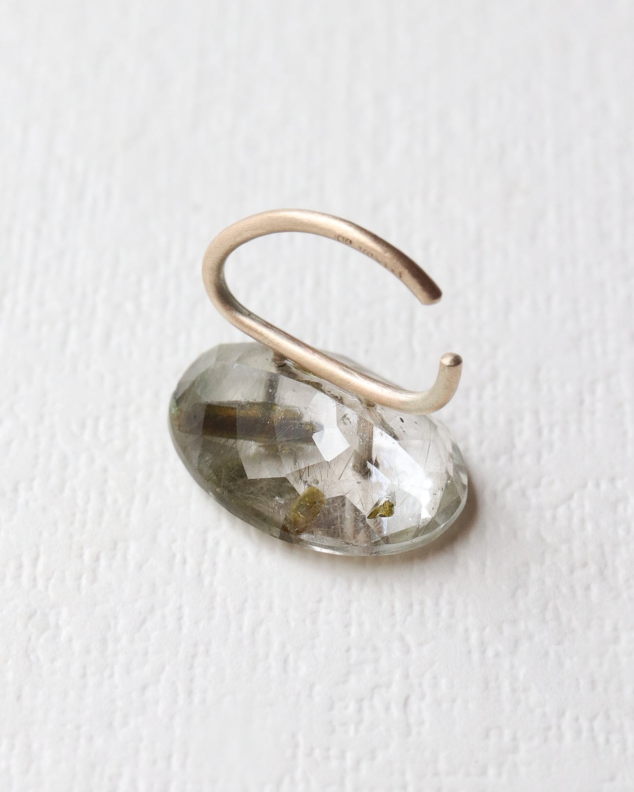 Stone Ear Cuff - Copper Rutilated Quartz -