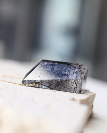 Rock Necklace - Tourmalinated Quartz -