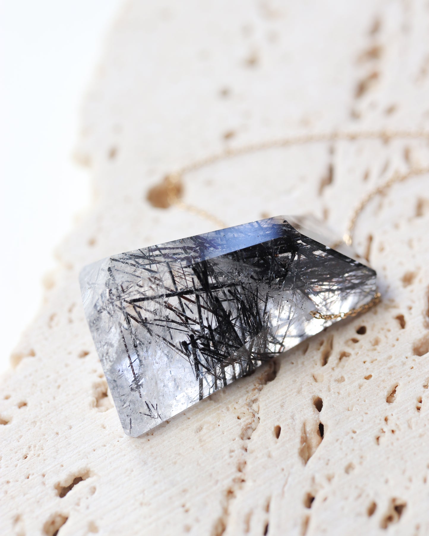 Rock Necklace - Tourmalinated Quartz -