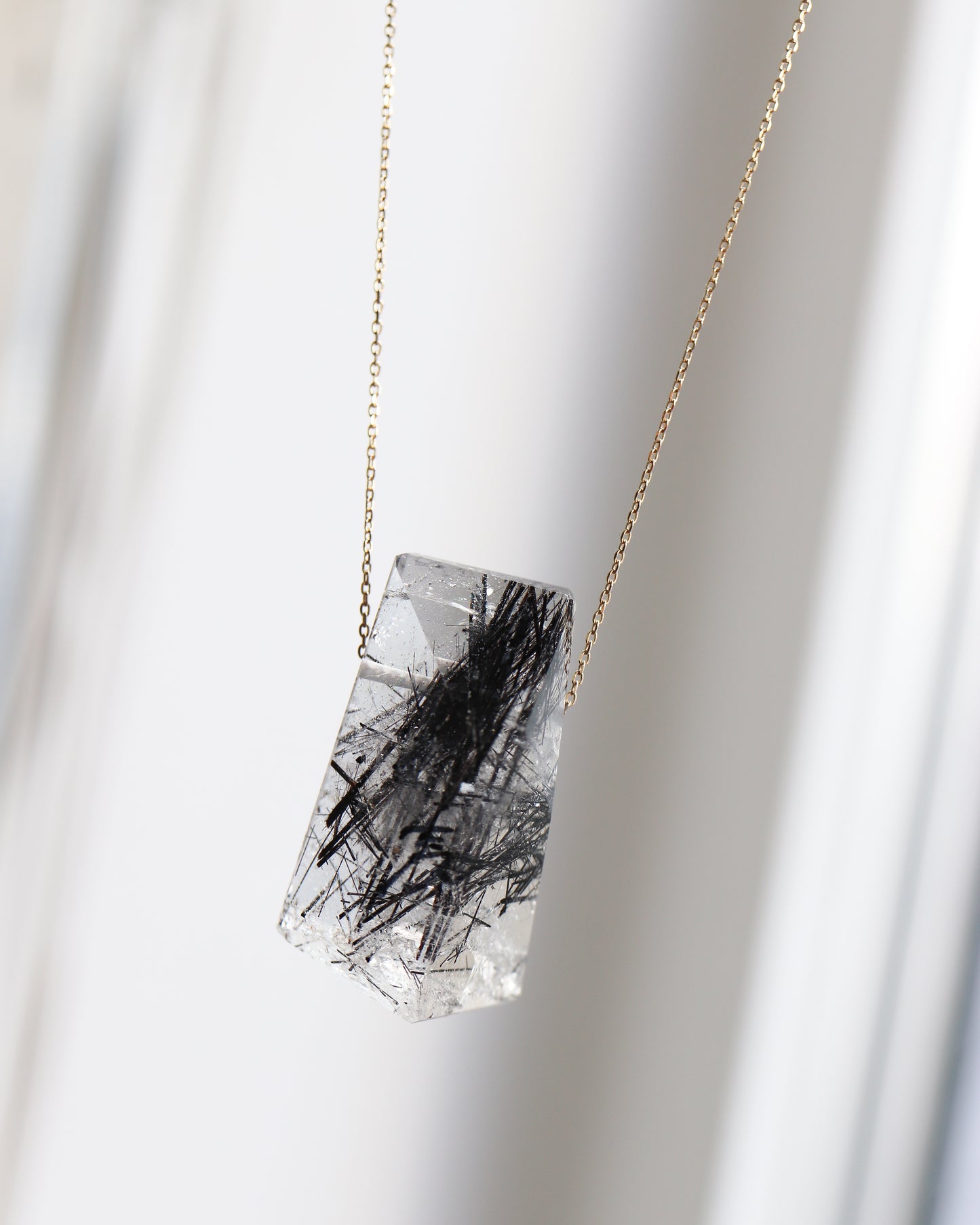 Rock Necklace - Tourmalinated Quartz -