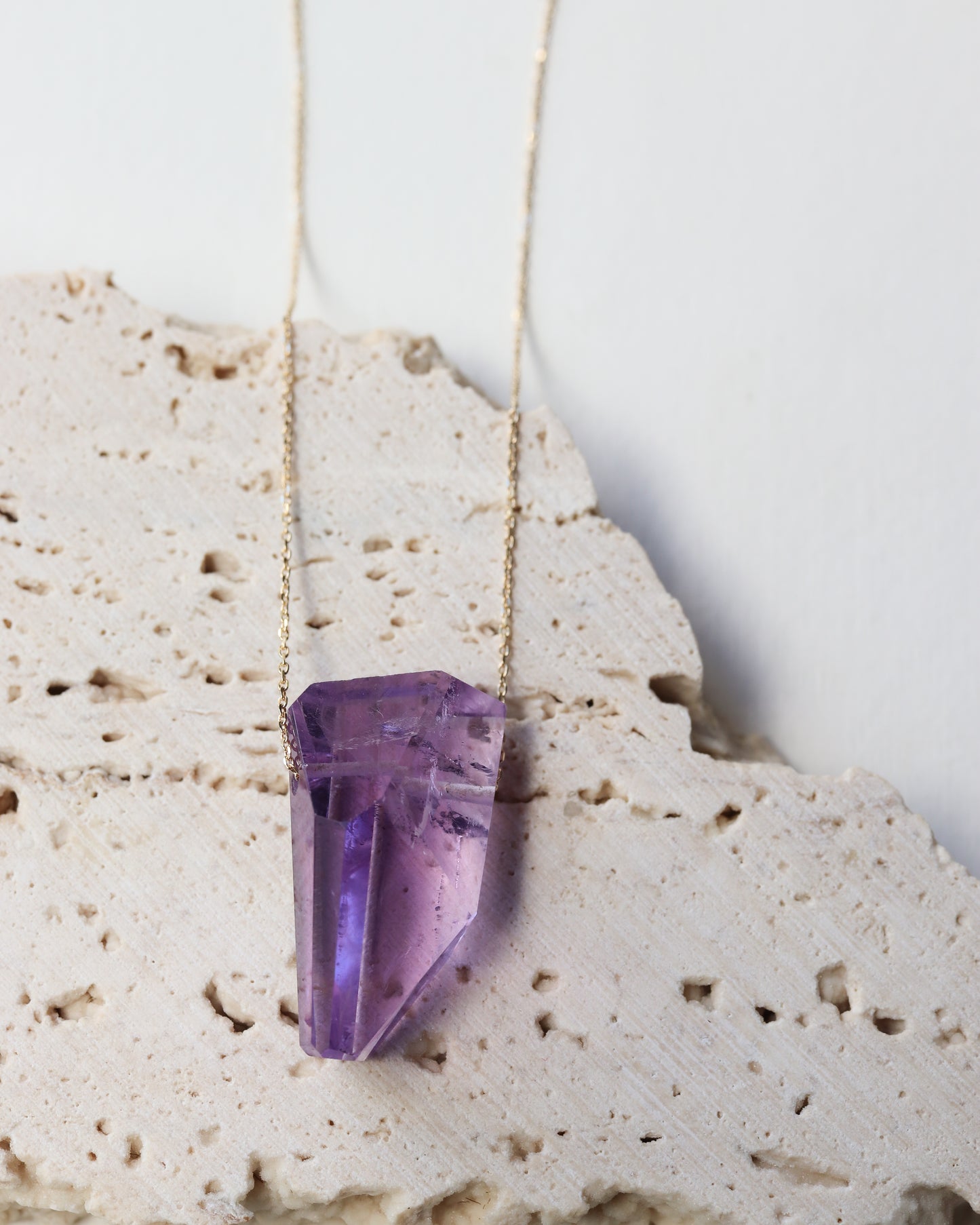 Rock Necklace - Amethyst -