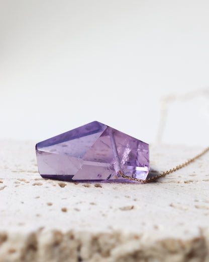 Rock Necklace - Amethyst -