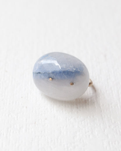 Stone Ear Cuff - Dumortierite in Quartz -