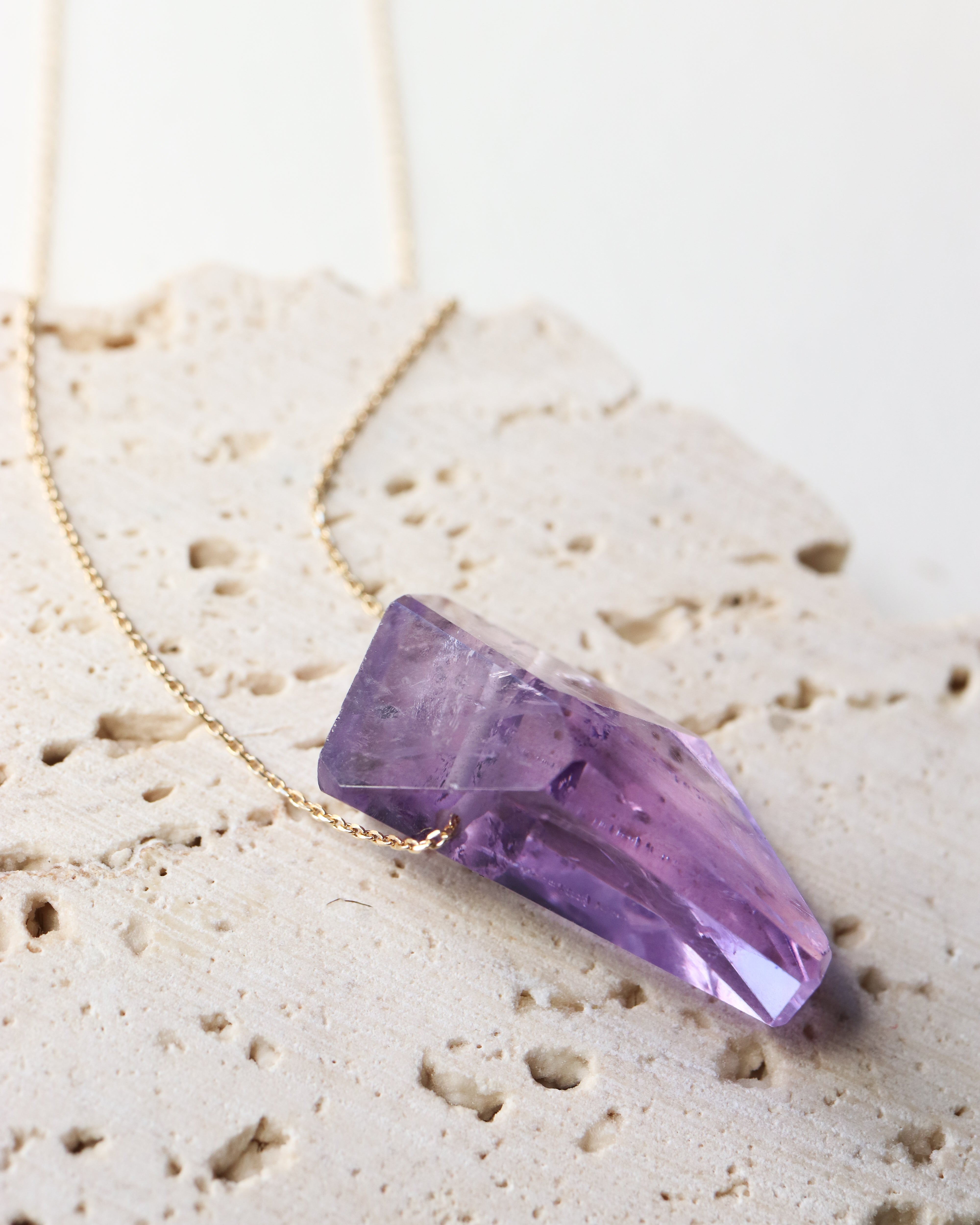 Rock Necklace - Amethyst -