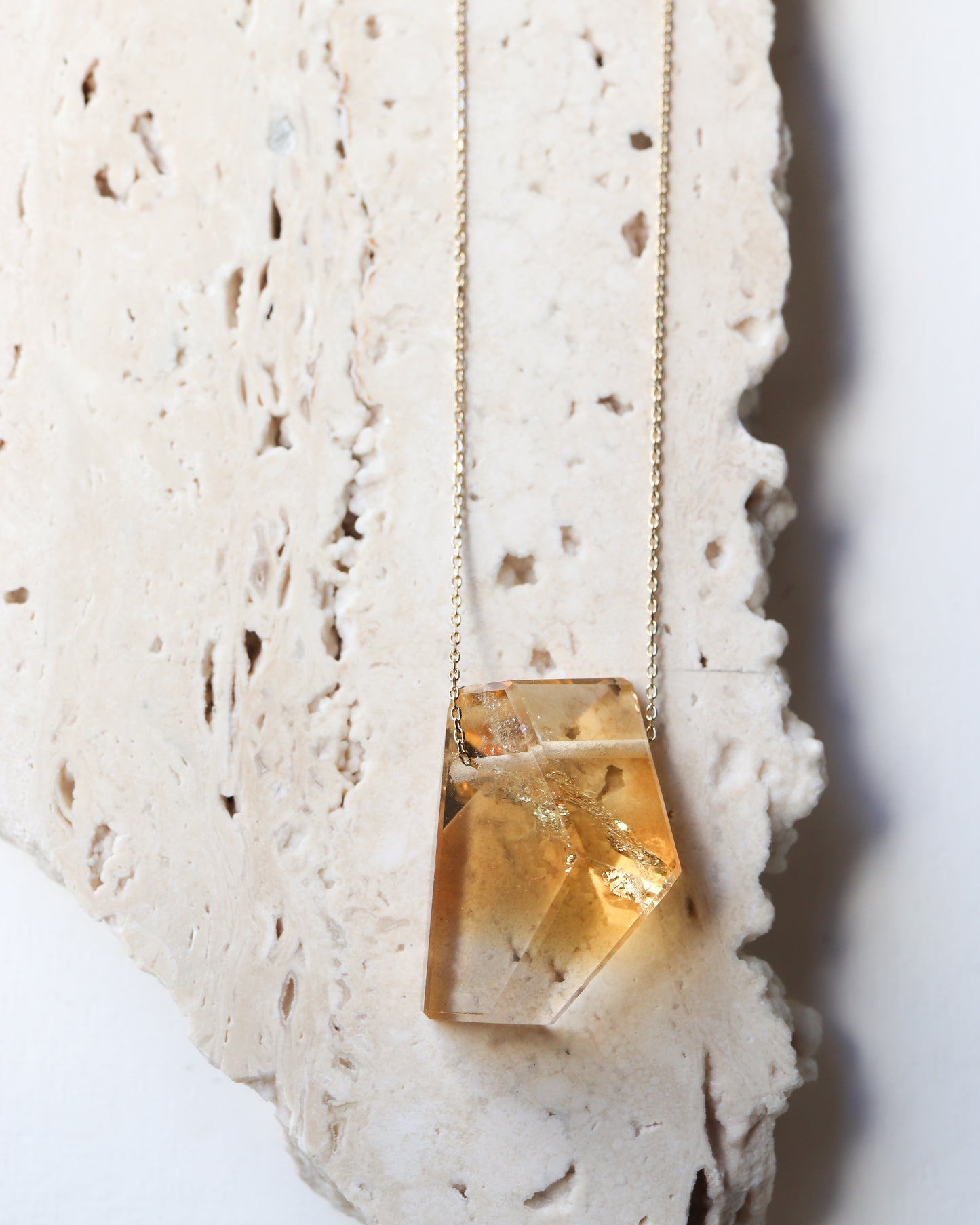 Rock Necklace - Citrine -
