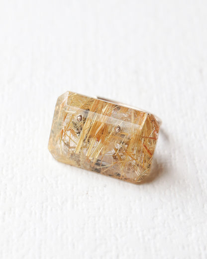 Stone Ear Cuff - Golden Rutilated Quartz -