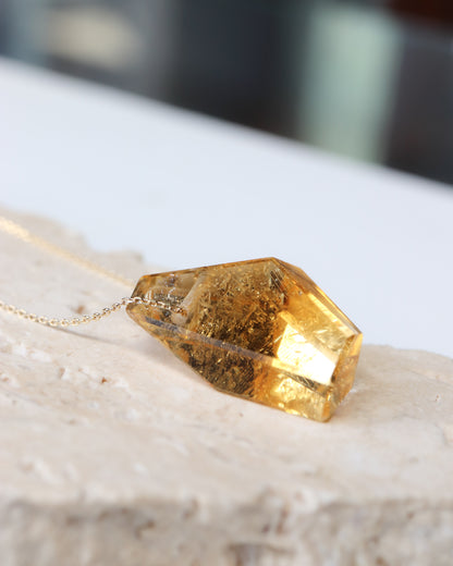 Rock Necklace - Citrine -