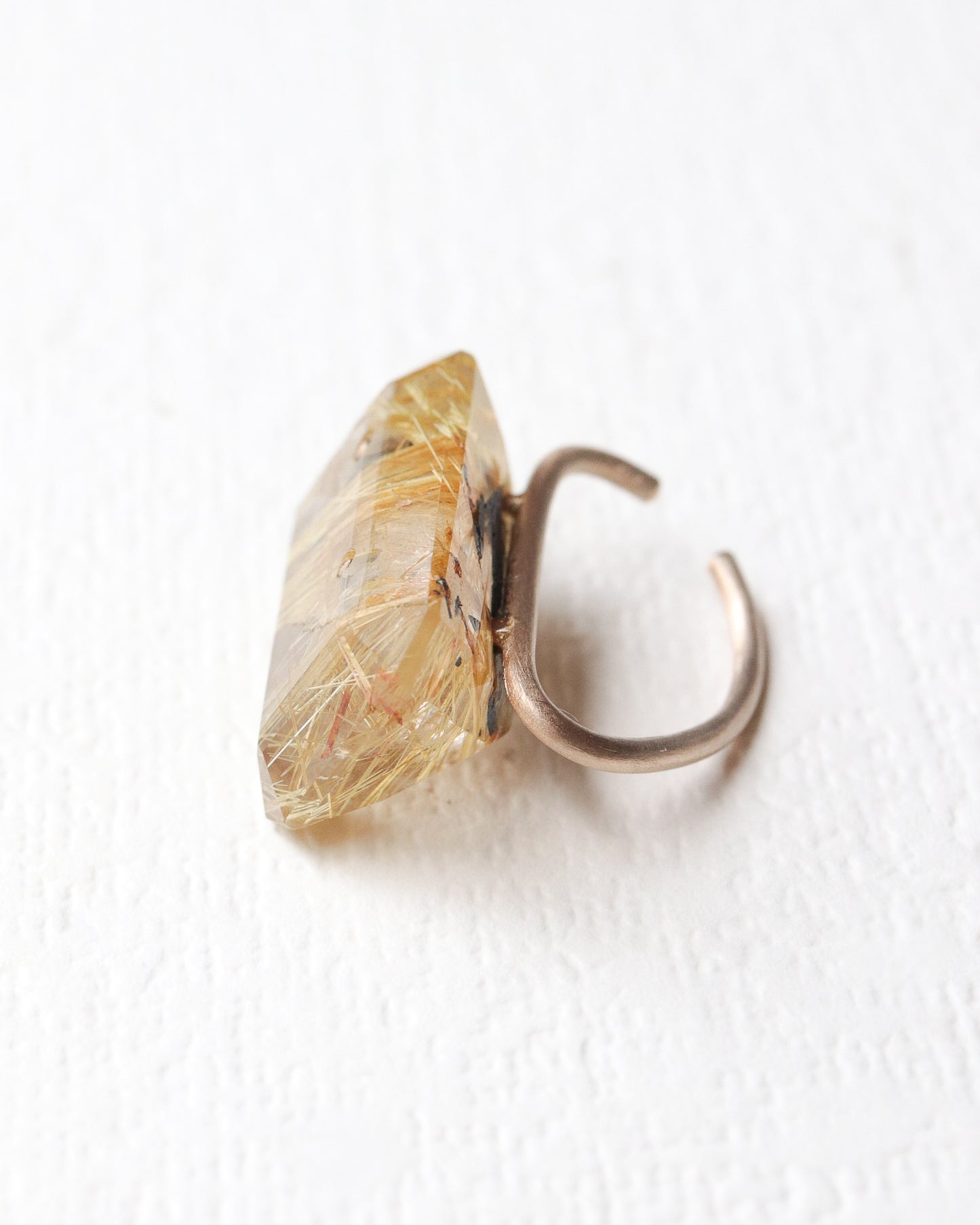 Stone Ear Cuff - Golden Rutilated Quartz -