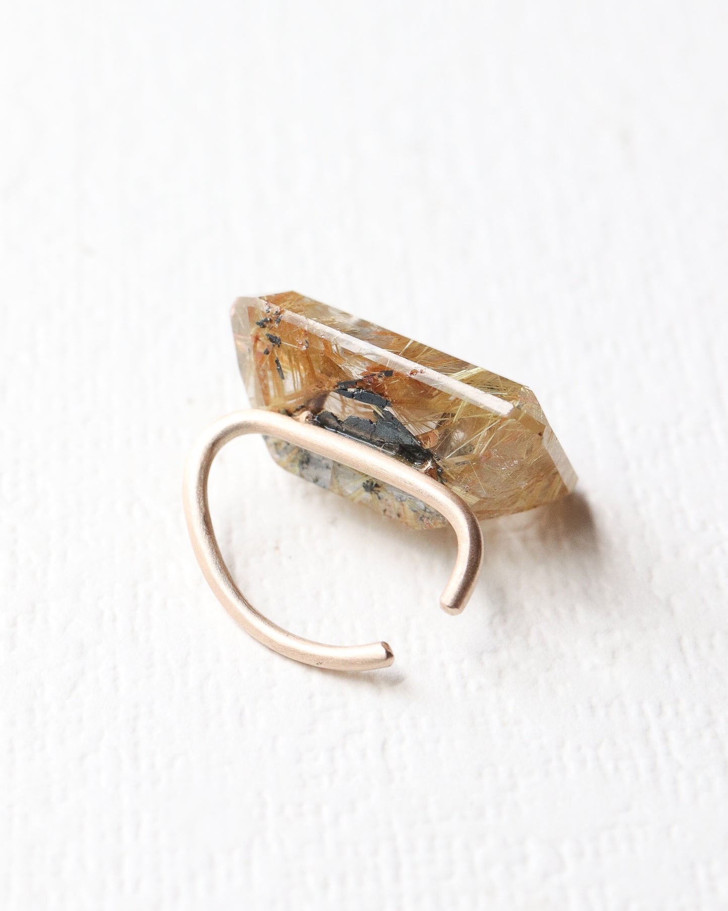 Stone Ear Cuff - Golden Rutilated Quartz -