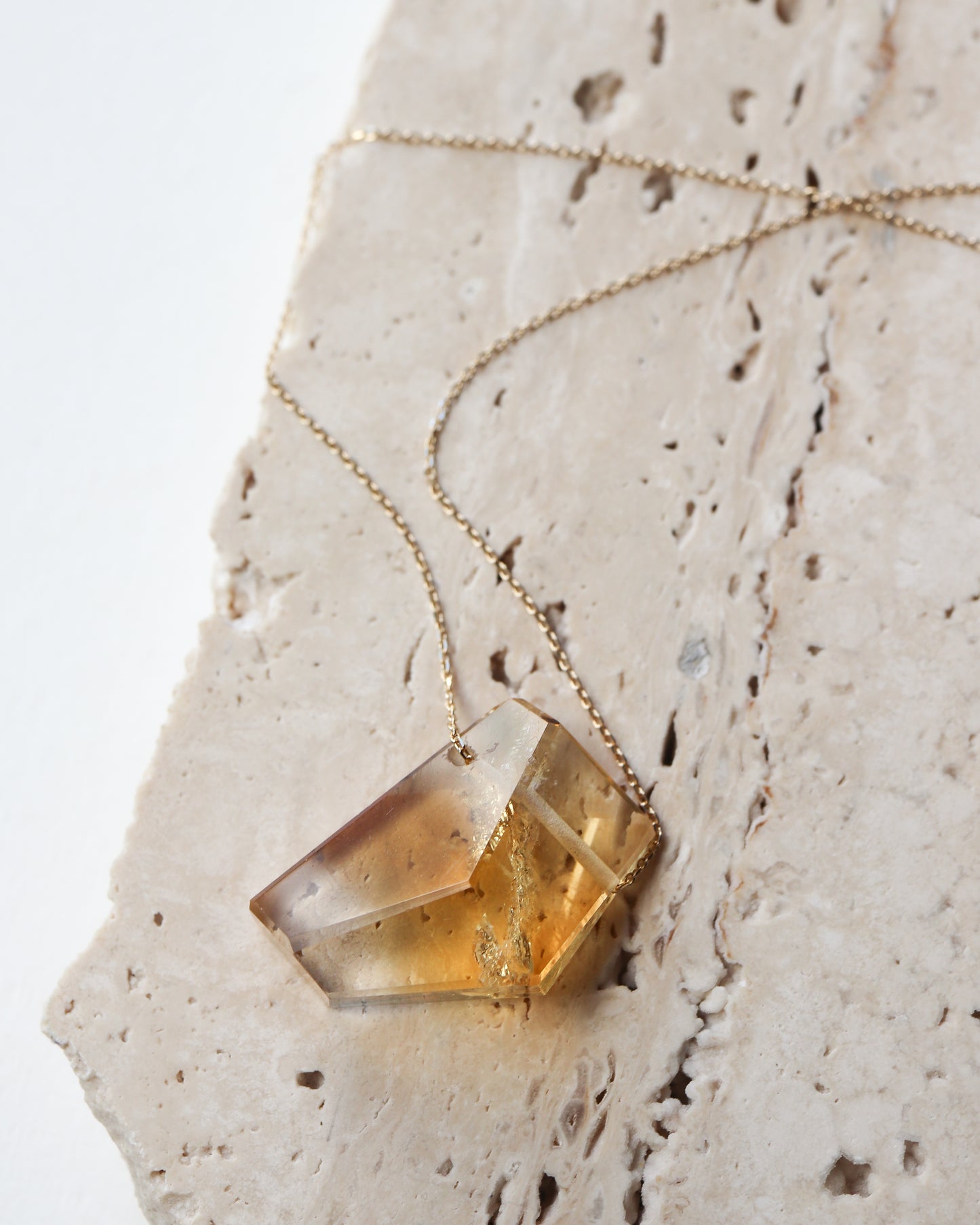 Rock Necklace - Citrine -