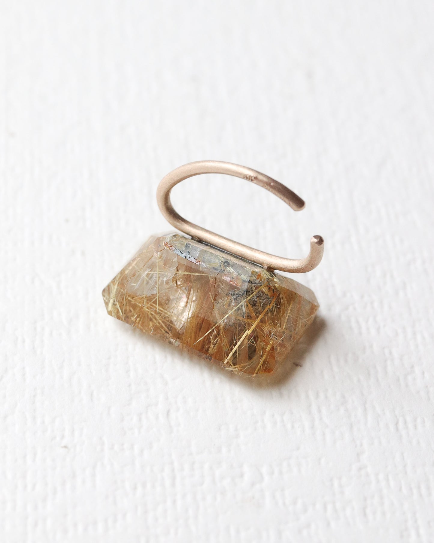 Stone Ear Cuff - Golden Rutilated Quartz -