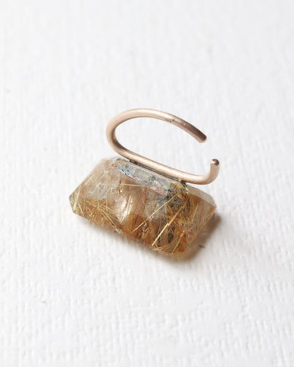 Stone Ear Cuff - Golden Rutilated Quartz -