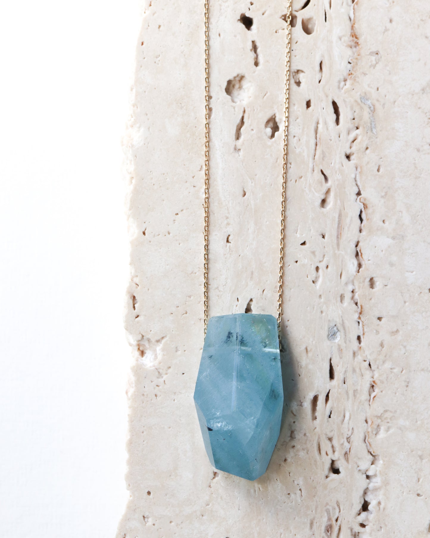 Rock Necklace - Aquamarine -