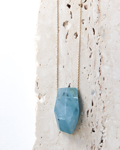 Rock Necklace - Aquamarine -