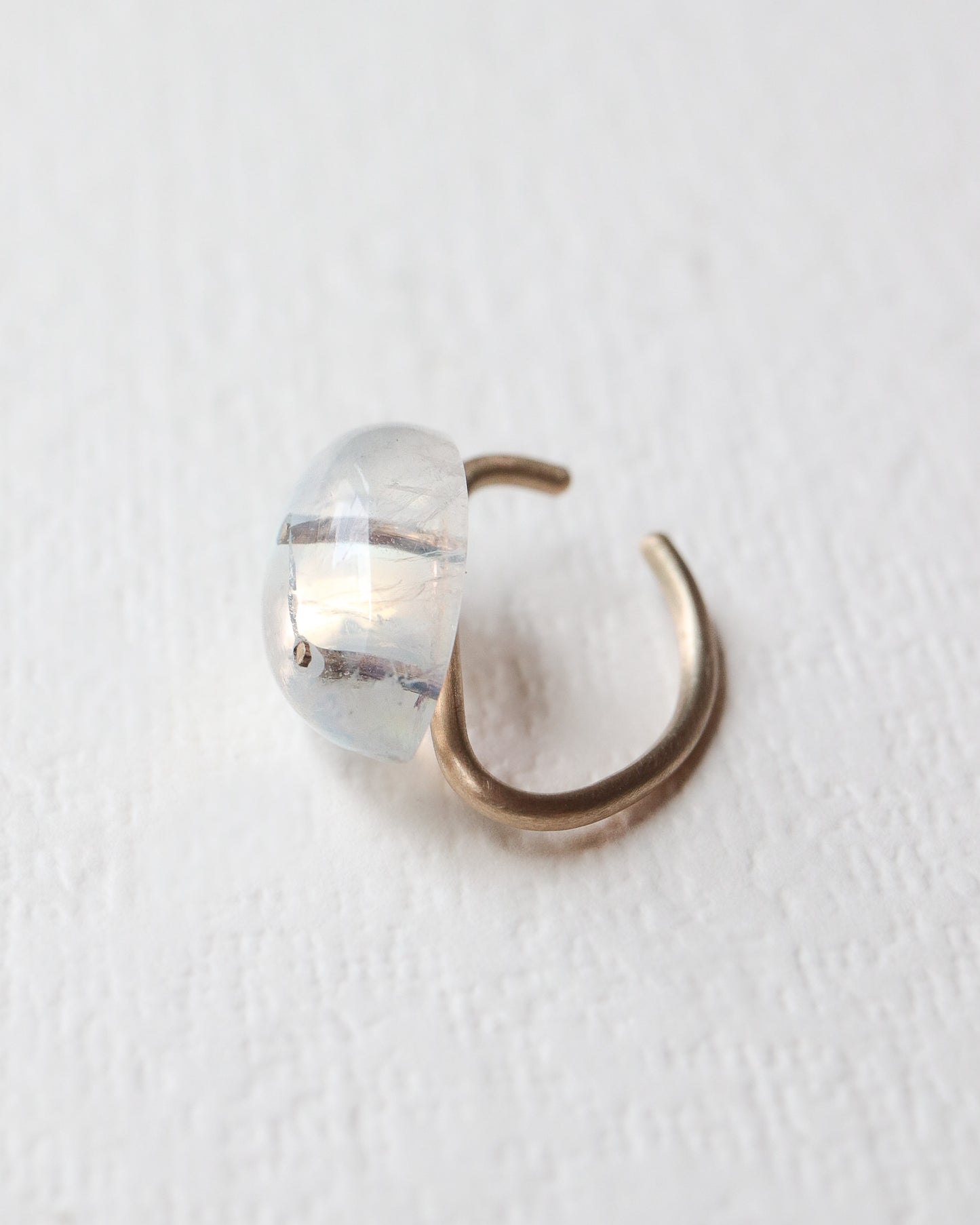 Stone Ear Cuff - Rainbow Moon Stone -