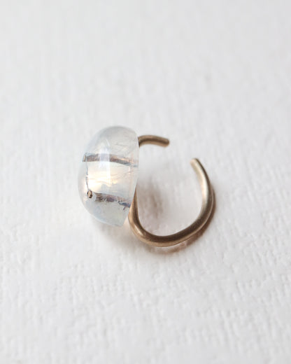 Stone Ear Cuff - Rainbow Moon Stone -
