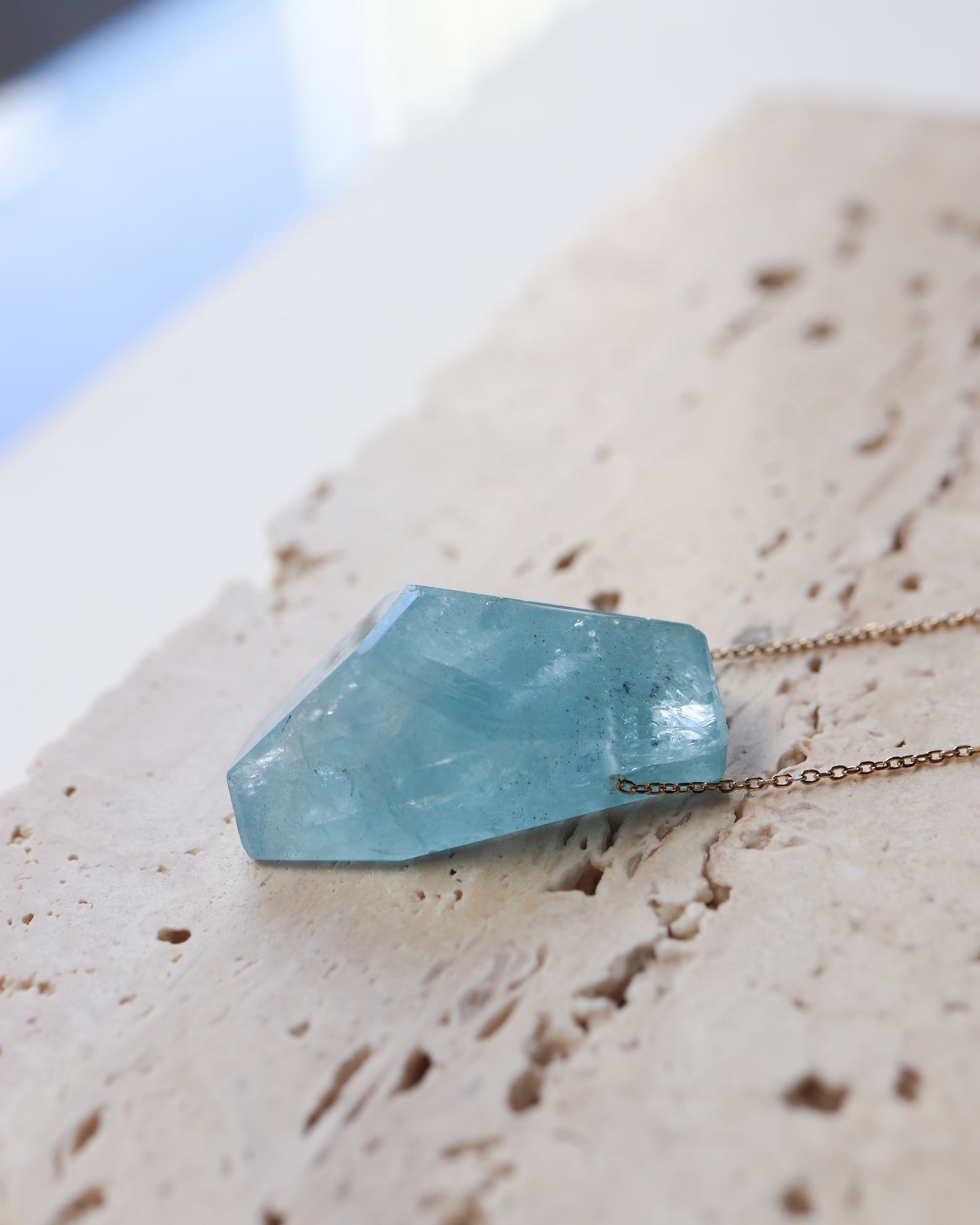 Rock Necklace - Aquamarine -