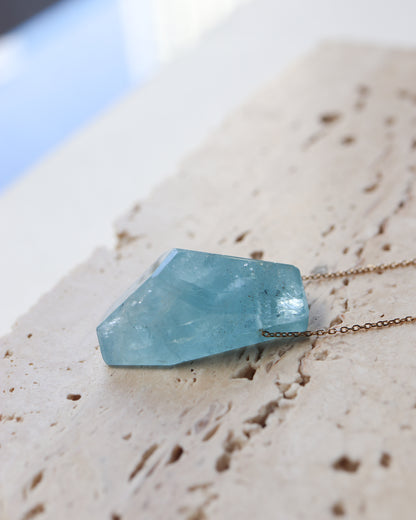 Rock Necklace - Aquamarine -