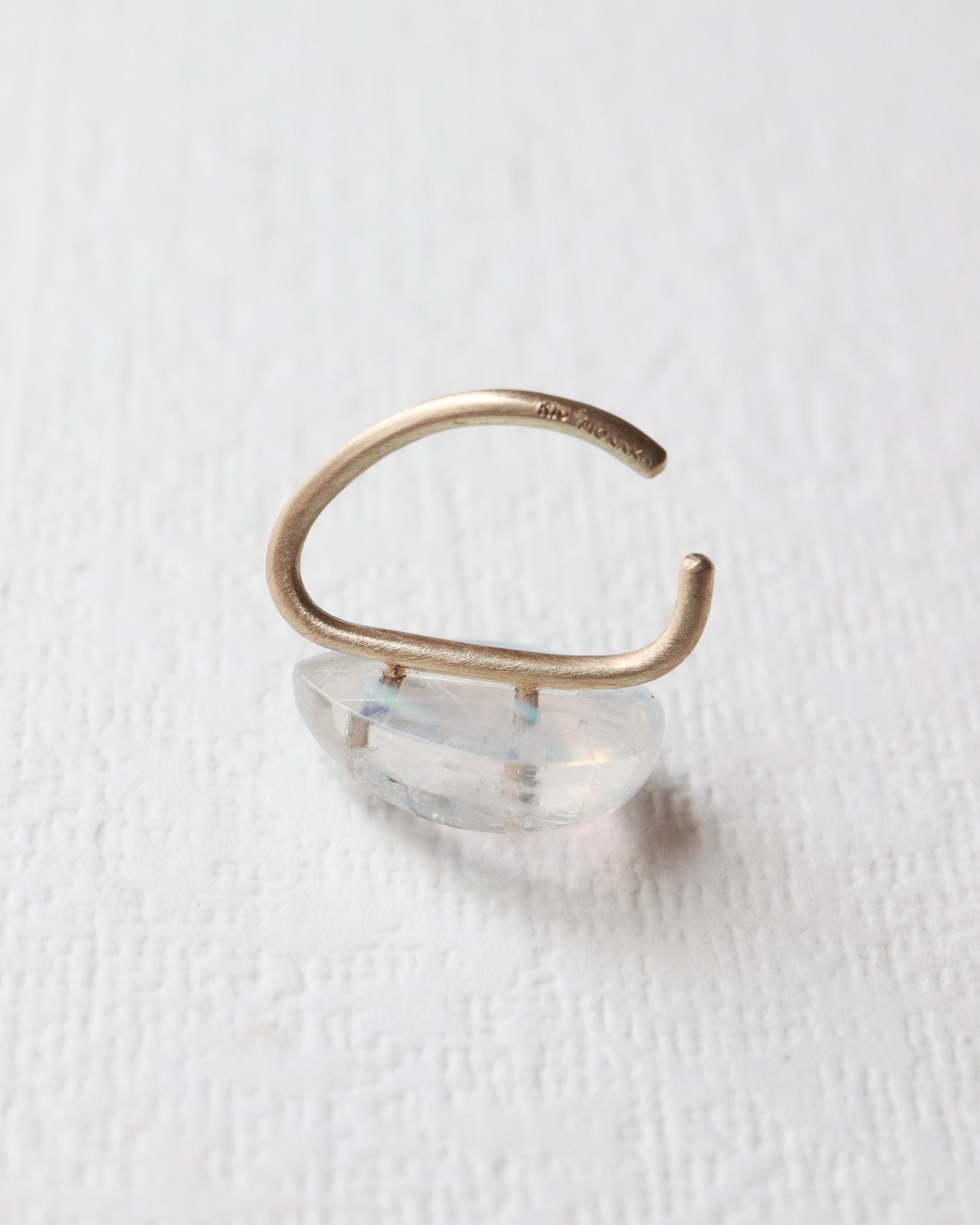 Stone Ear Cuff - Rainbow Moon Stone -