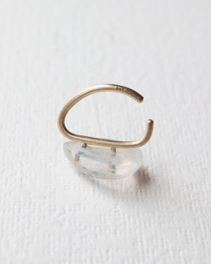 Stone Ear Cuff - Rainbow Moon Stone -