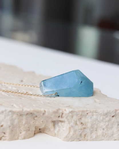Rock Necklace - Aquamarine -