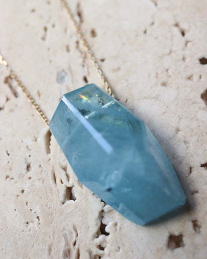 Rock Necklace - Aquamarine -