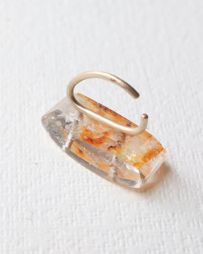 Stone Ear Cuff - Iron in Quartz -