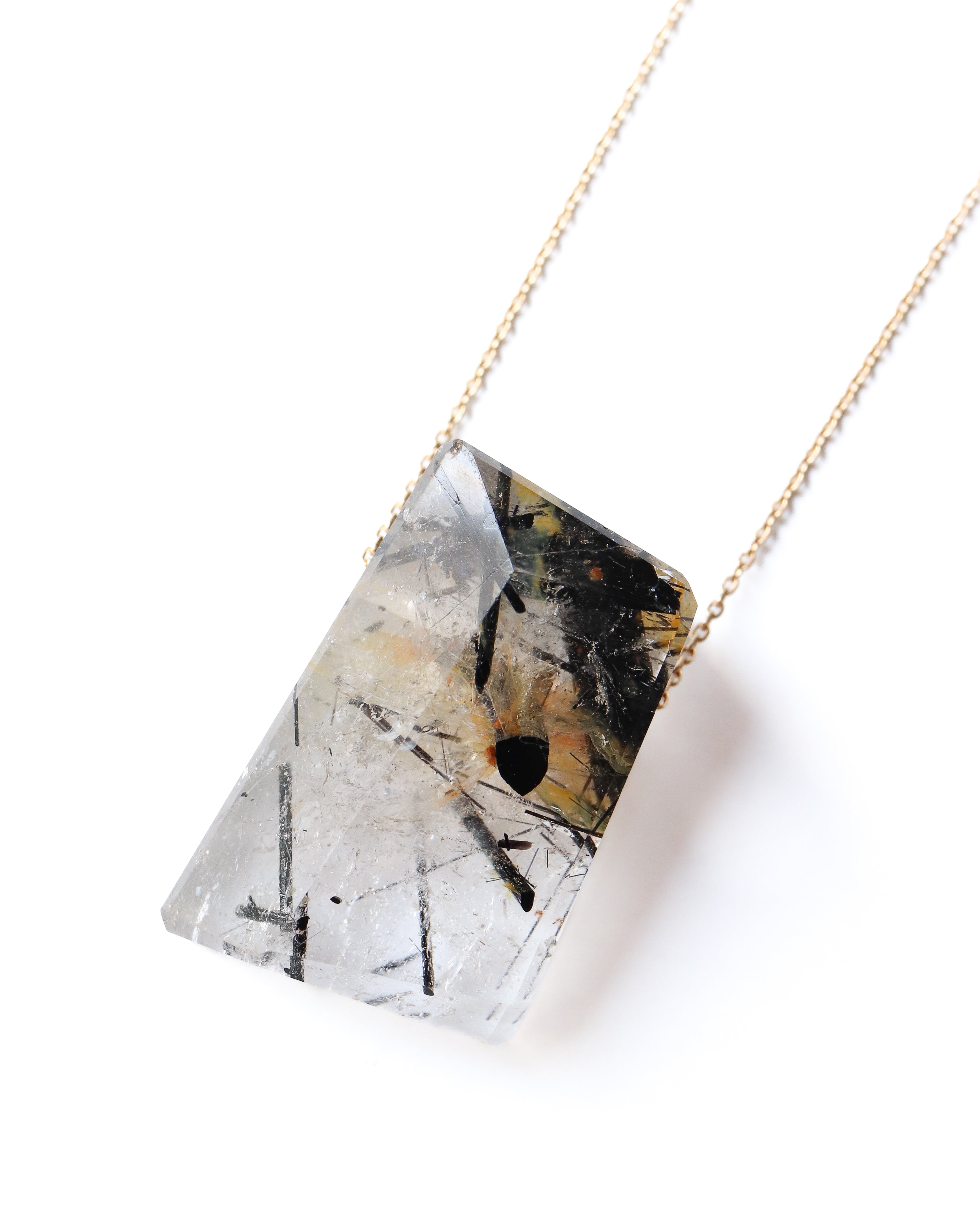 Rock Necklace - Tourmalinated Quartz -