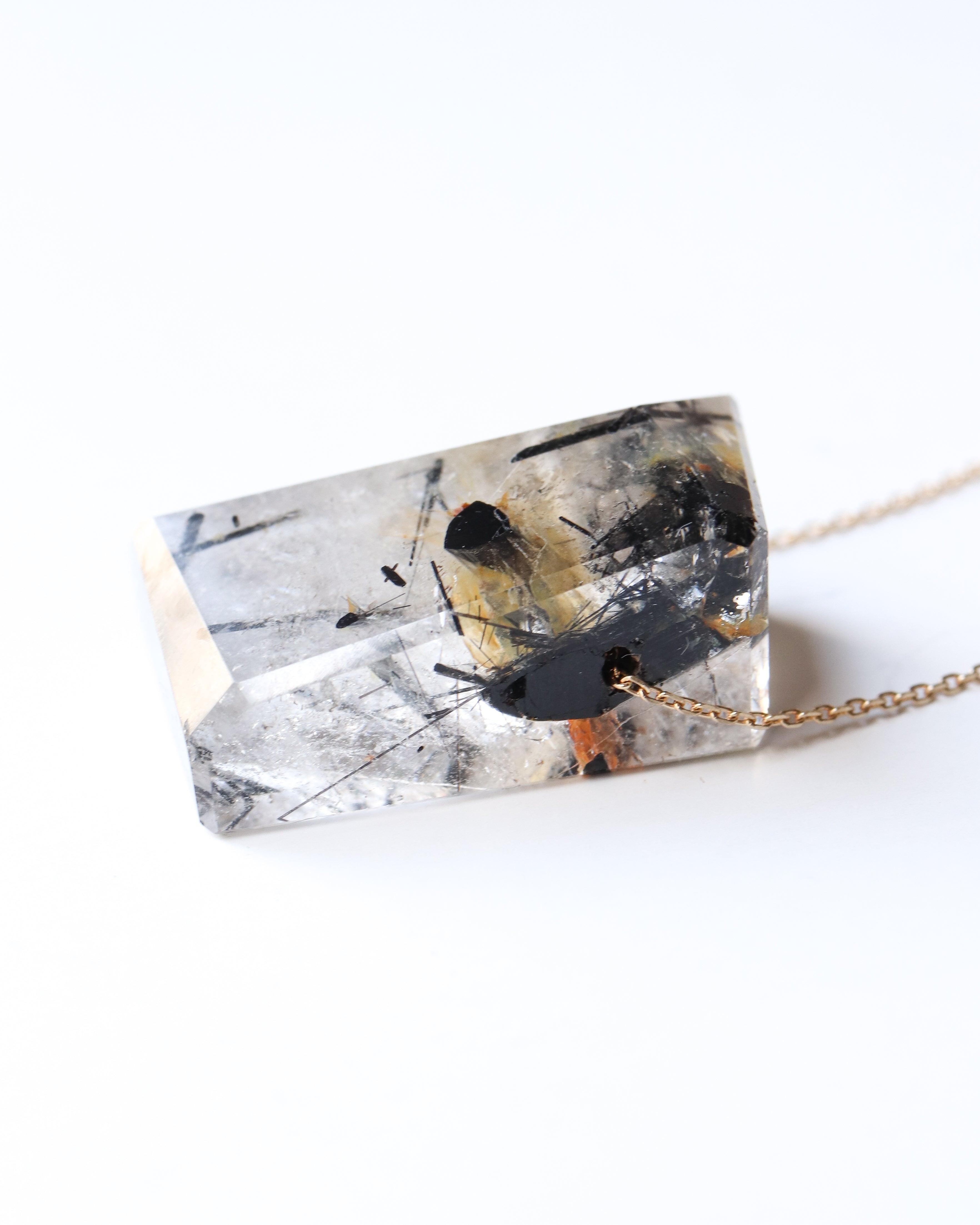 Rock Necklace - Tourmalinated Quartz -