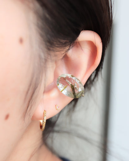 Stone Ear Cuff - Copper Rutilated Quartz -