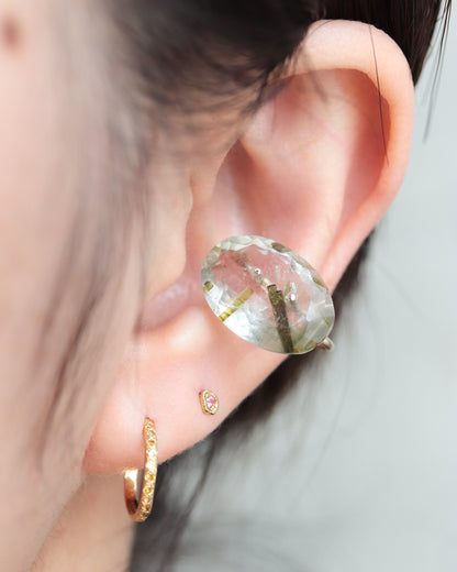 Stone Ear Cuff - Copper Rutilated Quartz -