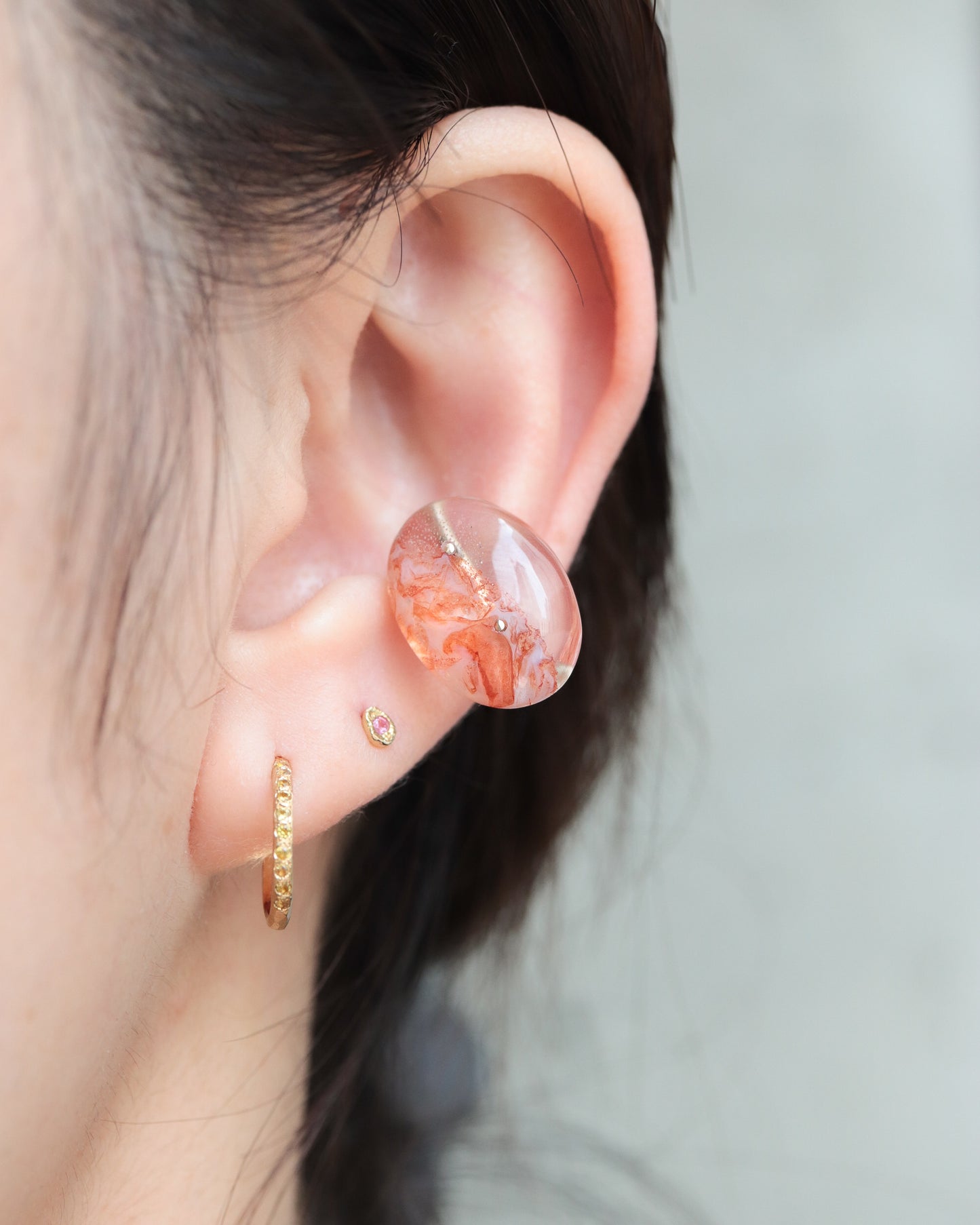 Stone Ear Cuff - Garden Quartz -