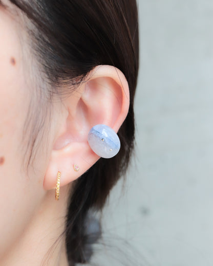 Stone Ear Cuff - Dumortierite in Quartz -