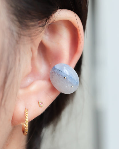Stone Ear Cuff - Dumortierite in Quartz -