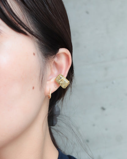 Stone Ear Cuff - Golden Rutilated Quartz -