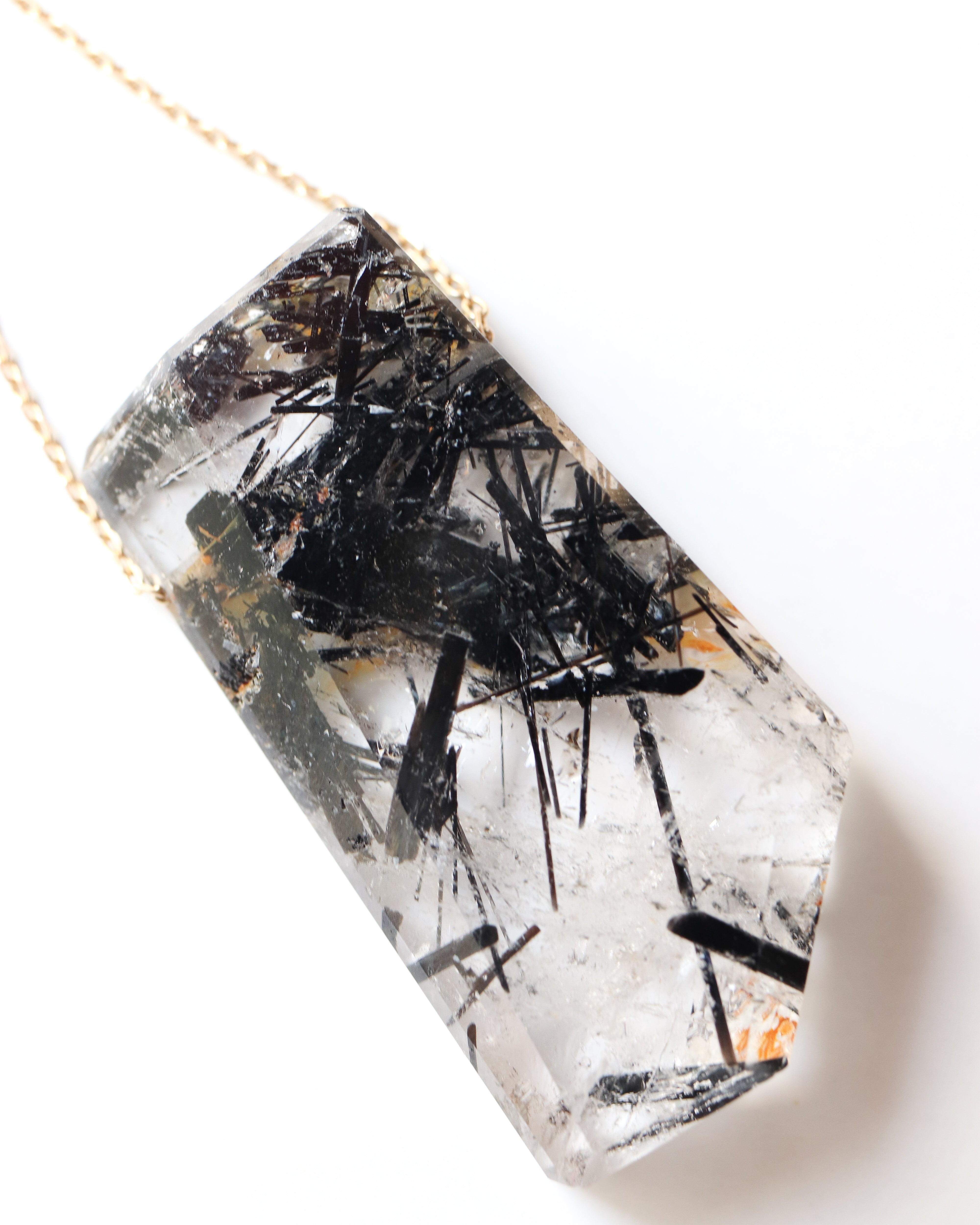 Rock Necklace - Tourmalinated Quartz -
