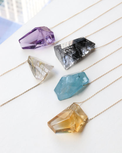Rock Necklace - Tourmalinated Quartz -