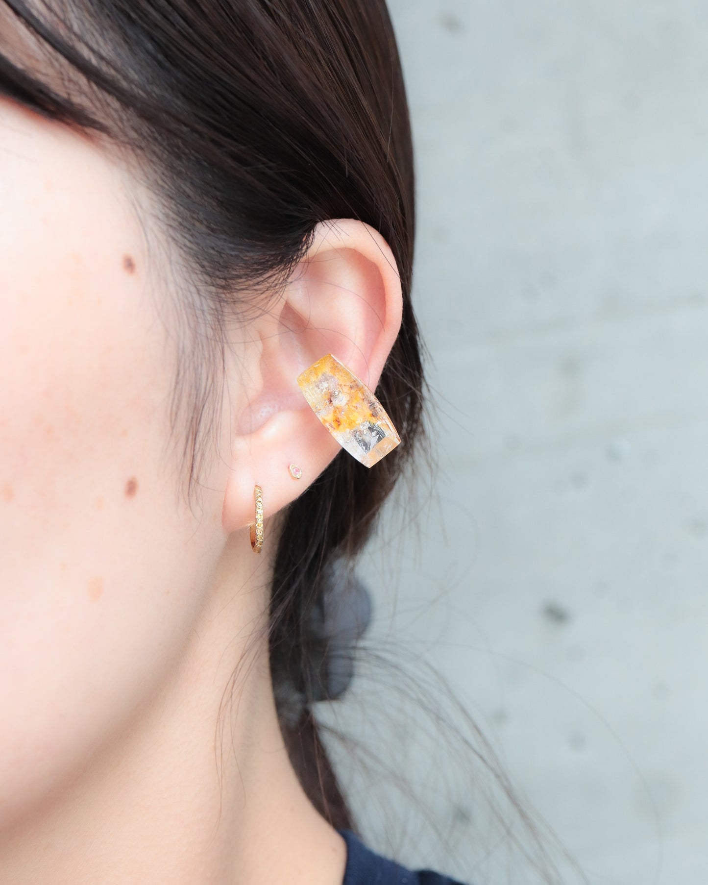 Stone Ear Cuff - Iron in Quartz -