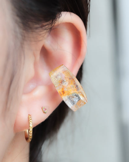 Stone Ear Cuff - Iron in Quartz -