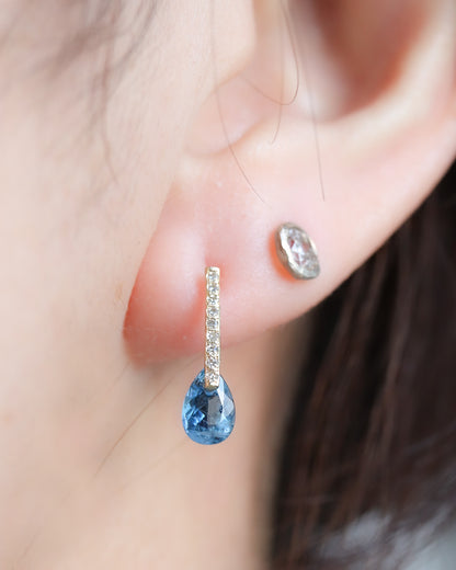 Hibiki Stone Pierced Earring - Aquamarine / Diamond -