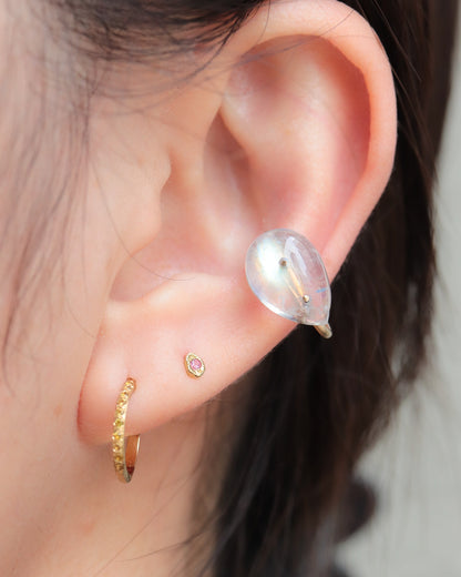 Stone Ear Cuff - Rainbow Moon Stone -