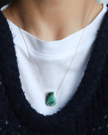 Rock Necklace - Emerald -