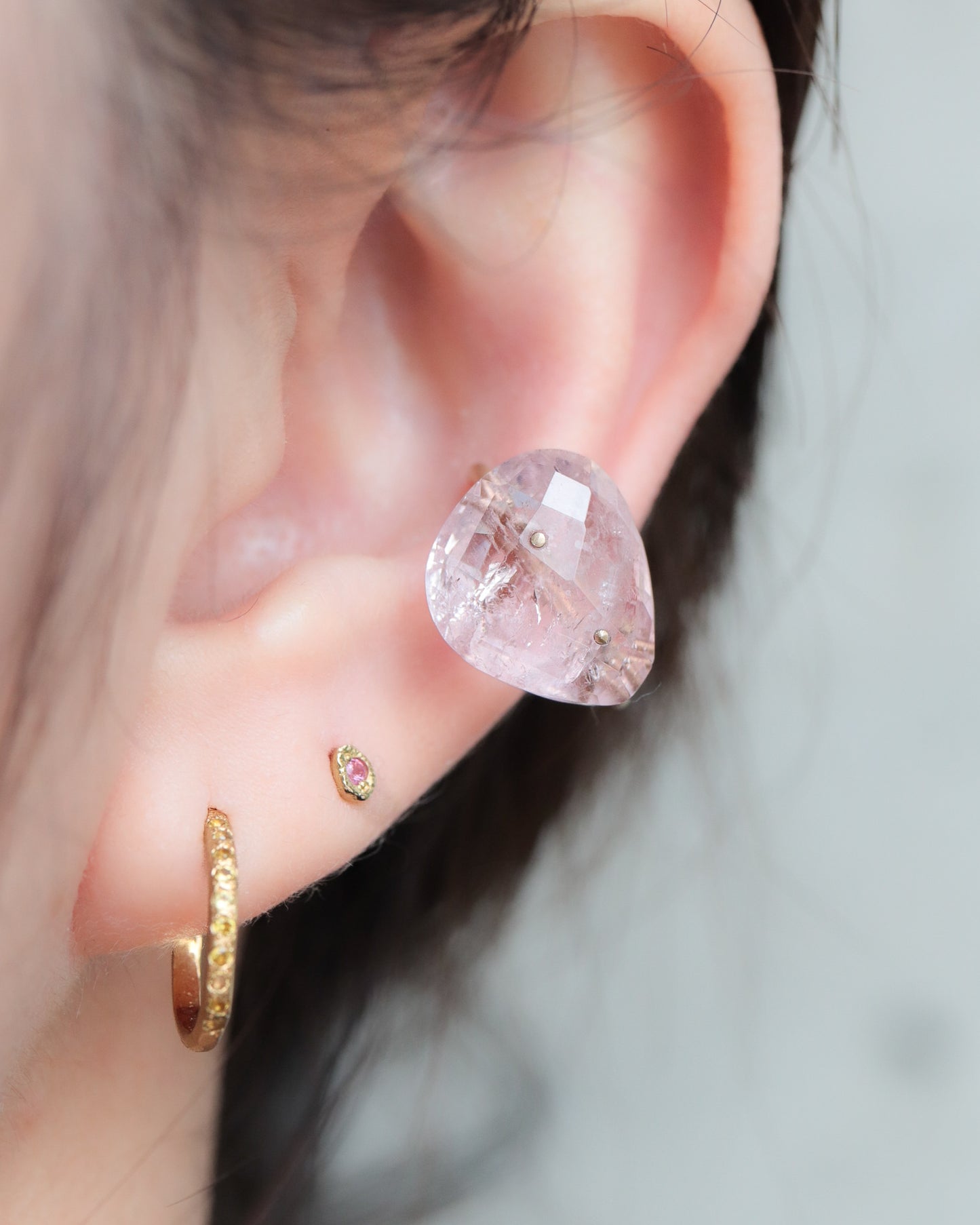 Stone Ear Cuff - Morganite -