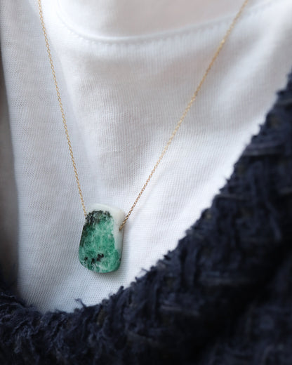 Rock Necklace - Emerald -