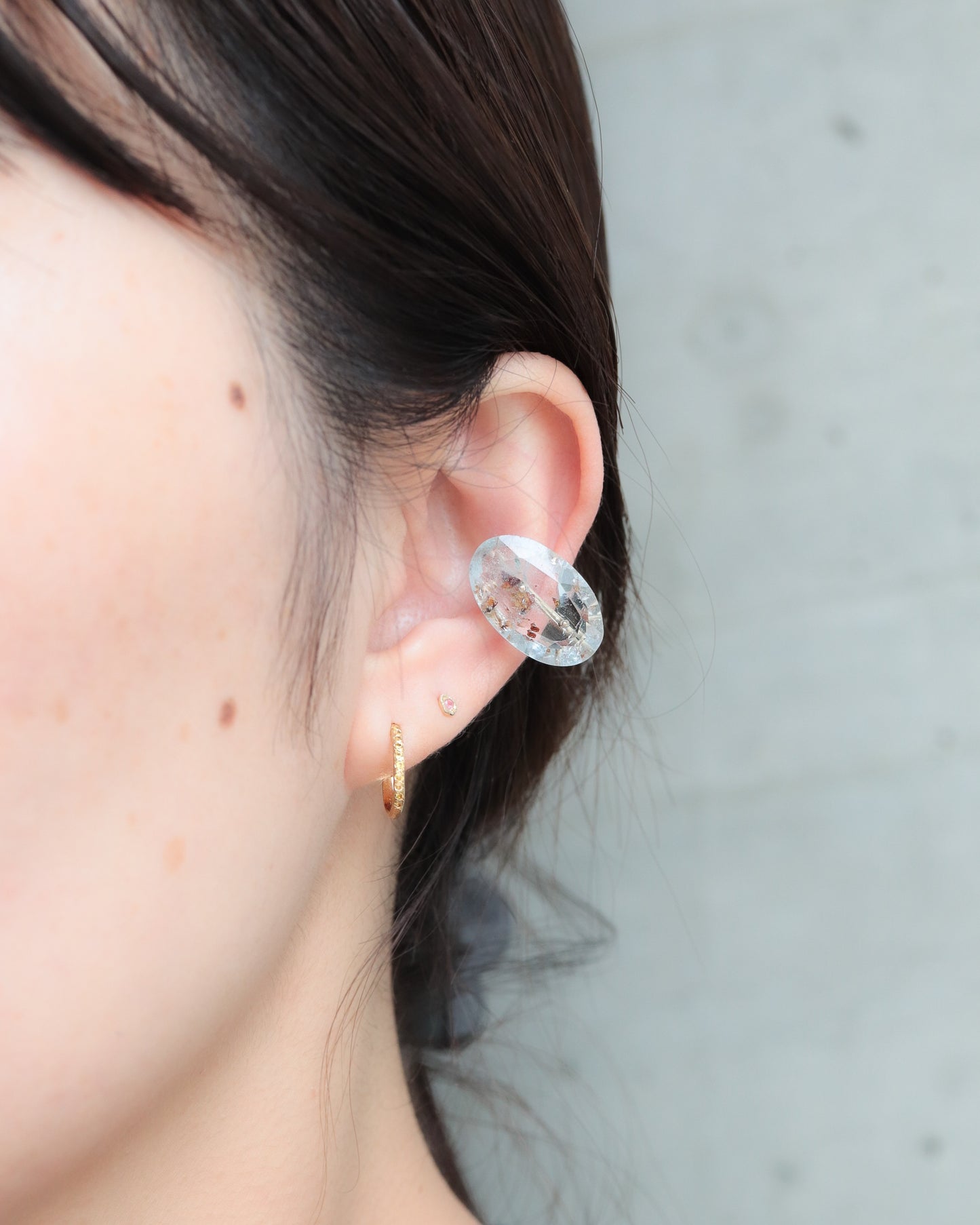 Stone Ear Cuff - Blue Topaz -